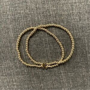 K Initial Double Strand Bracelet